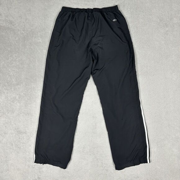 VTG Y2K Adidas Track Pants Men's Large Wide Leg Baggy Joggers Black White Sweats - Picture 2 of 15